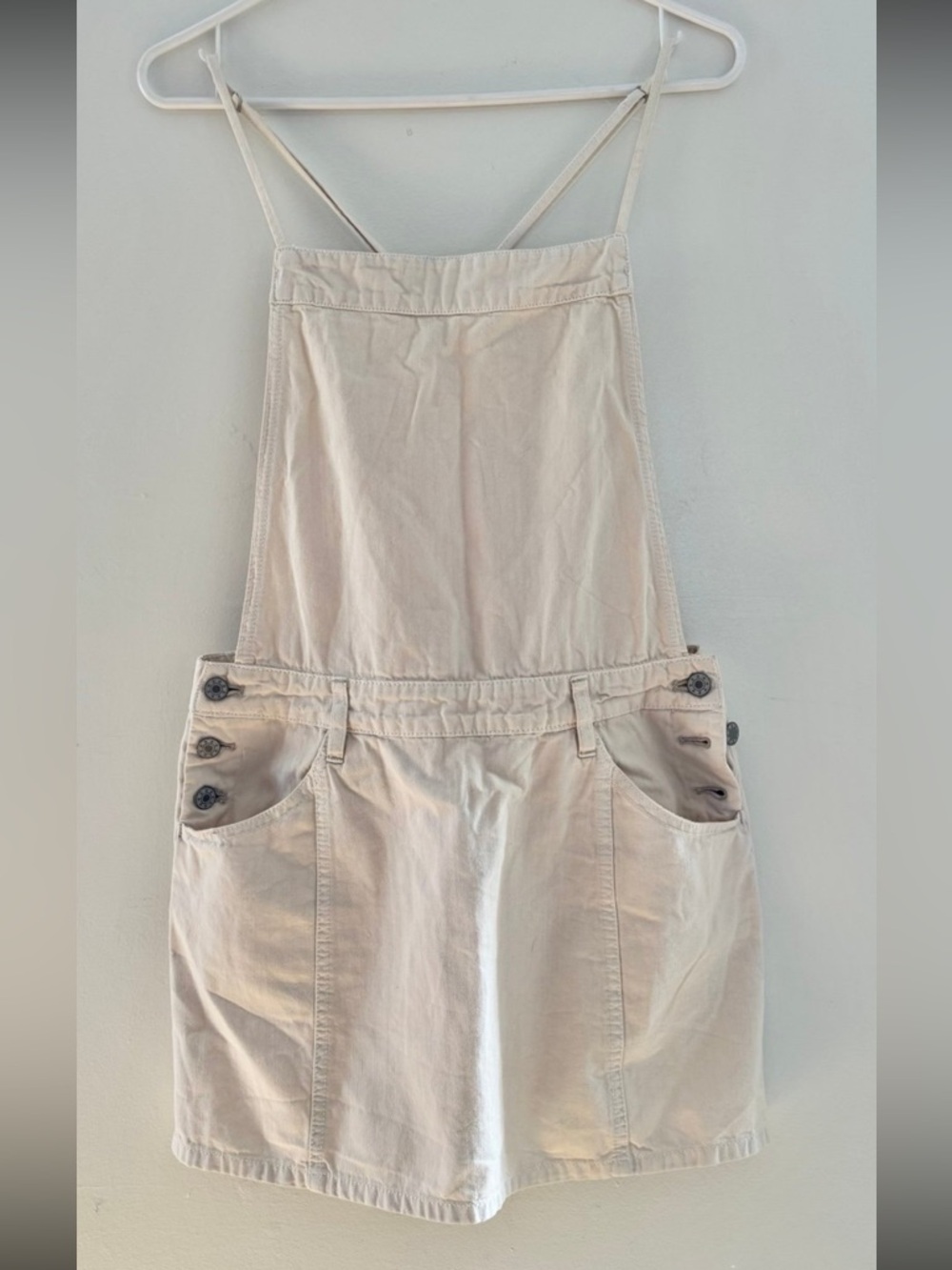 Women’s Cream Denim Overall Skirt